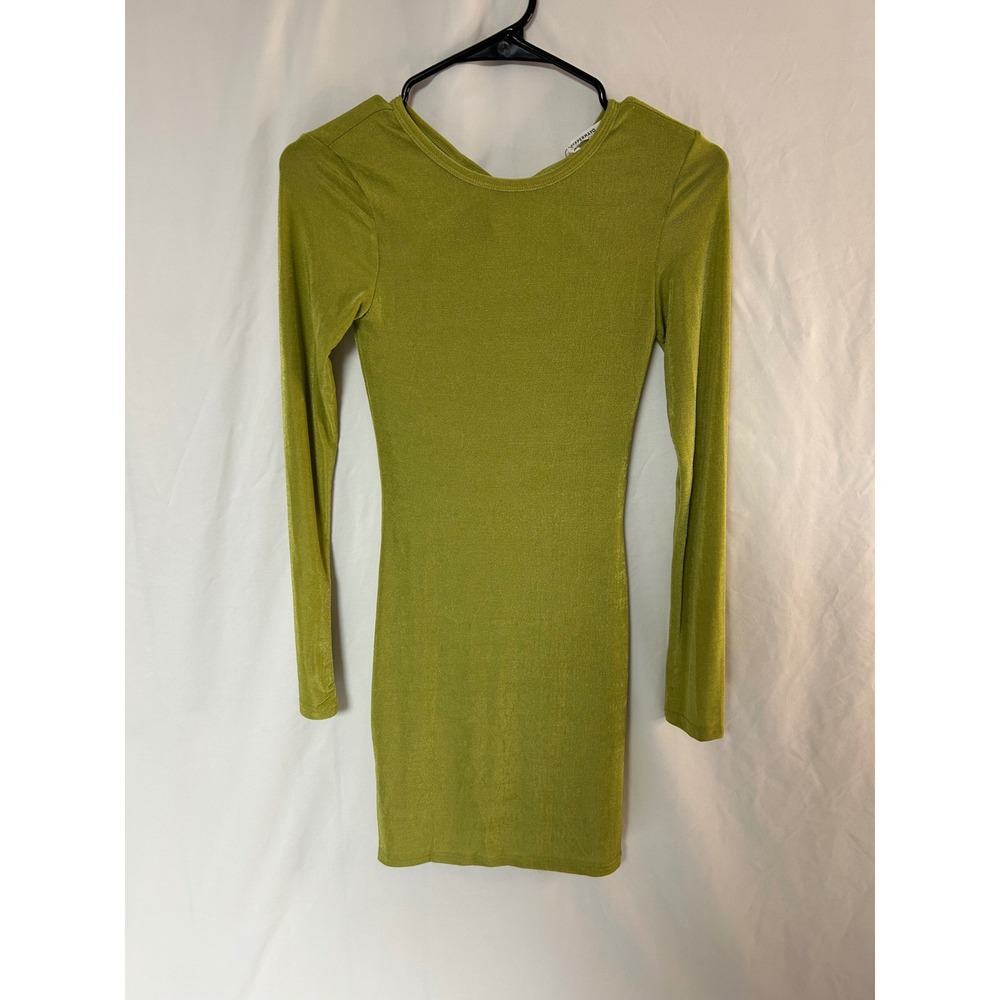 Peppermayo French Mood Mini Dress Green Open Back Bodycon NWT US 2 PM-WG-1067